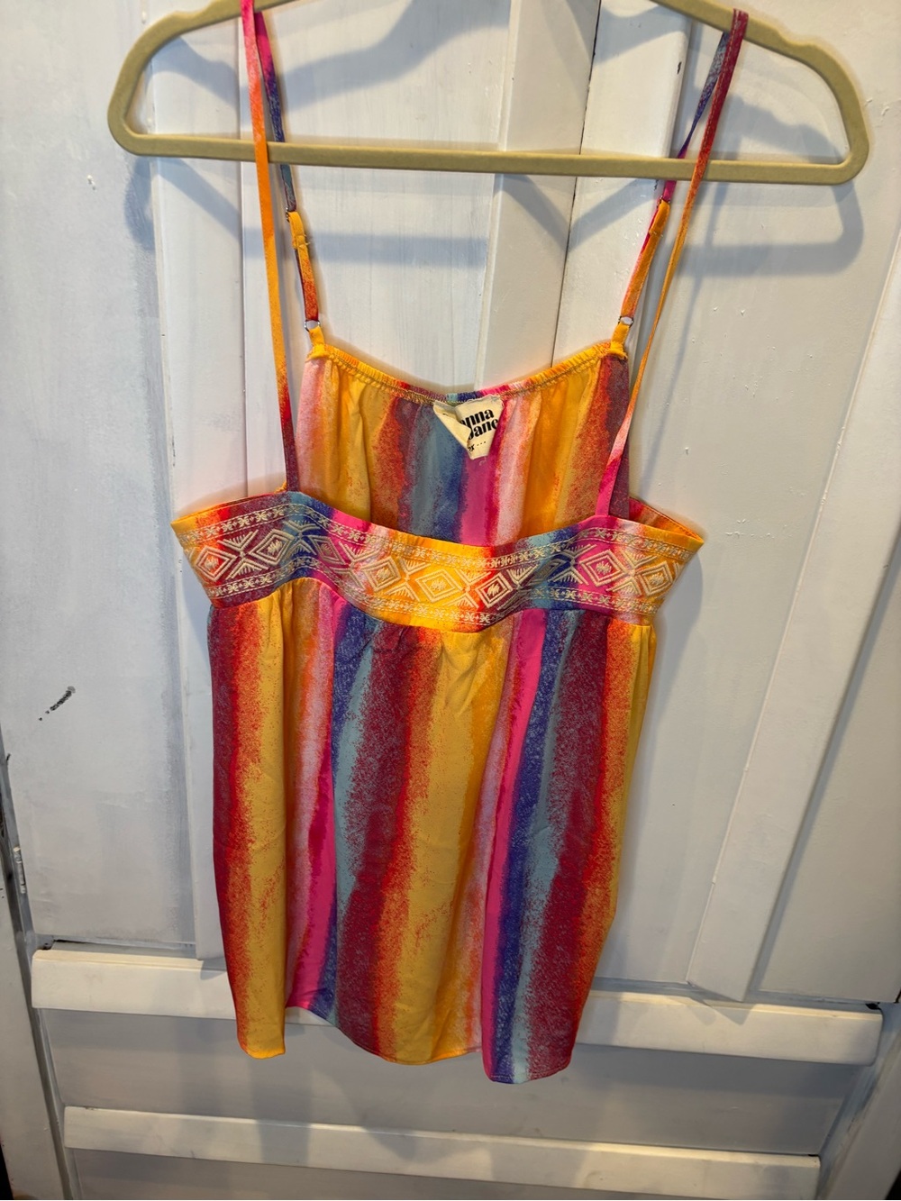 Multicolor Striped Satin Cami Top